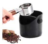 NLONLL Knock Box Café Negro con Barra de Golpe Extraíble - Recipiente para Café Molido y Posos - Accesorio Cafetera para Cocina, Restaurante, Oficina (10x10x11cm)