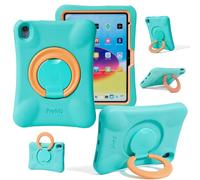 NLR FUN Estuche para Niños para iPad, Funda a Prueba de Golpes para iPad A16 11” (2025) / 10,9” 10.ª Gen (2022), Funda Protectora Ligera de Cuerpo Completo con Asa/Soporte Plegable (Ment Naranja)