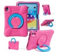 NLR FUN Estuche para Niños para iPad, Funda a Prueba de Golpes para iPad A16 de 11” (2025) / 10,9” de 10.ª Gen (2022), Funda Protectora Ligera de Cuerpo Completo con Asa/Soporte Plegable (Ros Azul)