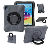 NLR FUN Estuche para Niños para iPad, Funda a Prueba de Golpes para iPad A16 de 11” (2025) / 10,9” de 10.ª Gen (2022), Funda Protectora Ligera de Cuerpo Completo con Asa/Soporte Plegable (Gris+Negro)