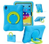 NLR FUN Funda para iPad para Niños, Funda a Prueba de Golpes para iPad Air de 11 Pulgadas M3 (2025) / M2 (2024), Estuche Ligera de Cuerpo Completo de 11” con Mango/Soporte Plegable (Azul y Verde)