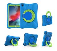 NLR FUN Funda para Niños para iPad, a Prueba de Golpes para iPad Air de 10,5" de 3.ª Generación (2019), Funda Protectora Ligera de Cuerpo Completo con Asa/Soporte Plegable (Azul + Verde)