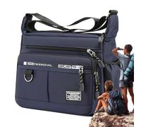 [Nlrlo] Bolso cruzado para hombre, de tela Oxford, impermeable, cómodo organizador de hombro multicapa con cierre de cremallera seguro, para teléfonos, carteras, llaves, dispositivos para