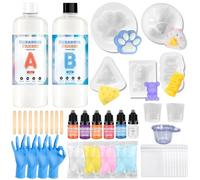 NlsqEU Kit de bricolaje Squishy, kit de bricolaje, 500 ml, silicona líquida, proporción 1:1, regalo creativo con molde, guante, cinta métrica, palillos de madera - A