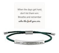 NlsqEU Pulsera Don't Let The Hard Days Win, Pulsera Unisex Trenzada Verde-Plata, Pulsera God is in Control, Pulseras inspiradoras para Hombres y Mujeres (Grün-silber)