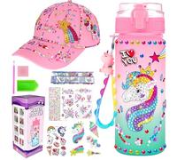 NlsqEU Unicornios para Niñas, Botella De Agua para 4-10 Años, Regalo y Manualidades con Diamantes