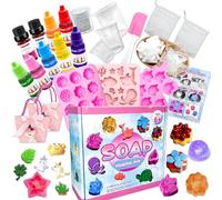 Nlsqw Kit para Hacer Jabones Artesanales,Jabones Artesanales Hacer kit para Niños p-ara Jabón de 500 g, 23 Formas, 2 Bolsas de Regalo y Herramientas Set par-a Cumpleaños par-a Niños