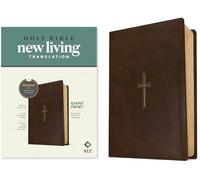 NLT Giant Print Bible, Filament Enabled (Leatherlike, Rustic Brown Gold Cross, Red Letter)