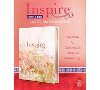 NLT Inspire Catholic Bible Large Print, Pink Fields: The Bible for Coloring & Creative Journaling