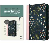 NLT Large Print Thinline Reference Zipper Bible, Filament: New Living Translation, Meadow Navy & Pink, Leatherlike, Thinline Reference, Filament Enabled