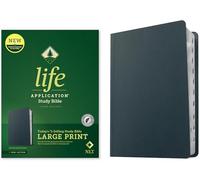 NLT Life Application Study Bible, Third Edition, Large Print (Genuine Leather, Navy Blue, Indexed, Red Letter): New Living Translation, Navy Blue, ... Indexed, Red Letter, With Ribbon Marker