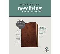 NLT Wide Margin Bible, Filament Enabled (Leatherlike, Dark Brown Palm, Red Letter)
