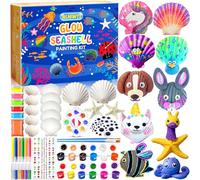 NLWMTI 81pcs Conchas que Brillan en la Oscuridad Pintar Manualidades para Niños, Regalo niña 4 5 6 7 8 años, DIY Glow in the Dark Pintura Niñas Juguetes Manualidades niña 4 5 6 7 8 años