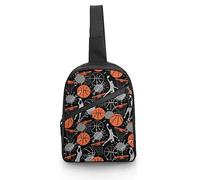 NLWQEKV Baloncesto Deporte Patrón Sling Bag Crossbody Hombro Viaje Cofre Mochila Plegable Daypack Para Deportes Compras Senderismo