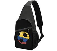 NLWQEKV Bandera colombiana Fútbol Sling Bag Crossbody Hombro Viaje Pecho Mochila Senderismo Mochila para deportes Compras Trabajo