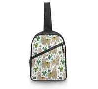 NLWQEKV Boho Llama Cactus patrón Sling Bag Crossbody hombro viaje pecho mochila plegable para deportes compras senderismo