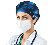 NLWQEKV Bonnet de Travail Bouffant, Espace galactique Bleu Profond