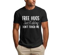 NLWQEKV Camiseta con Estampado de Letras Divertidas Abrazos Gratis, es Broma, no me toques para Hombre