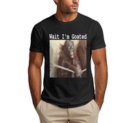 NLWQEKV Camiseta Espera, Soy una Cabra, Divertida Camiseta de Mono pensante para Hombre