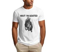 NLWQEKV Camiseta Espera, Soy una Cabra, Divertida Camiseta de Mono pensante para Hombre