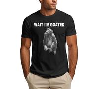 NLWQEKV Camiseta Espera, Soy una Cabra, Divertida Camiseta de Mono pensante para Hombre