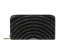 NLWQEKV Cartera Larga de Piel con Cremallera Monedero Personalizado Black Zen Stones Earth