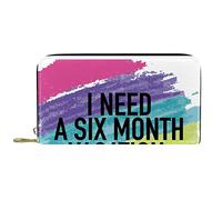 NLWQEKV Carteras para Mujeres y Hombres, Tarjetero, Cita de arcoíris Que Dice Tan Buenas Vacaciones, Bolso Grande de Almacenamiento de Cuero PU