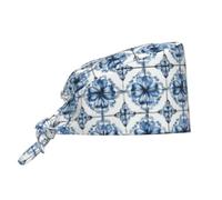 NLWQEKV Casquette de Travail de nettoyage pour Femmes et Hommes, Bleu, tuile espagnole