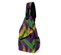 NLWQEKV Color of Mardi Gras Sling Bag Crossbody Mochila Travel Chest Daypack