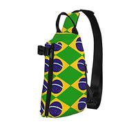 NLWQEKV Crossbody Sling Backpack Bandera de Brasil Proud Soccer Travel Senderismo Chest Daypack One Strap Shoulder Bag