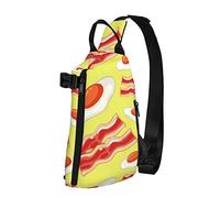 NLWQEKV Crossbody Sling Backpack Cartoon Gold Bacon Eggs Viajes Senderismo Chest Daypack One Strap Shoulder Bag