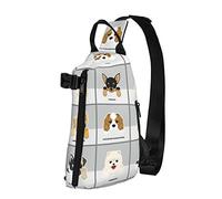 NLWQEKV Crossbody Sling Backpack Cute Dogs Funny Kawaii Travel Senderismo Chest Daypack One Strap Shoulder Bag