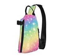 NLWQEKV Crossbody Sling Backpack GalaxyPastel Rainbow Travel Senderismo Chest Daypack One Strap Shoulder Bag