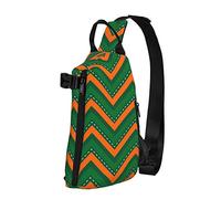 NLWQEKV Crossbody Sling Backpack Orange Green Line Plaid Viajes Senderismo Cofre Daypack One Strap Shoulder Bag