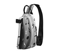 NLWQEKV Crossbody Sling Backpack Retro Music Notes Black Travel Senderismo Chest Daypack One Strap Shoulder Bag