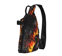 NLWQEKV Crossbody Sling Mochila Burning Guitar Flame Travel Senderismo Chest Daypack One Strap Shoulder Bag