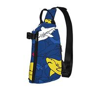 NLWQEKV Crossbody Sling Mochila Colorful Shark Underwater Travel Senderismo Pecho Daypack One Strap Shoulder Bag