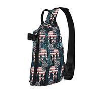 NLWQEKV Crossbody Sling Mochila Patriotic Pitbull American Flag Galaxy Travel Senderismo Chest Daypack One Strap Shoulder Bag