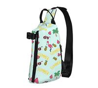 NLWQEKV Crossbody Sling Mochila Summer Flamingo Pine Travel Senderismo Chest Daypack One Strap Shoulder Bag