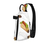 NLWQEKV Crossbody Sling Mochila Taco Scetch Mexican Travel Senderismo Cofre Daypack One Strap Shoulder Bag