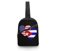 NLWQEKV Cuba American Heart Flag Sling Bag Crossbody Hombro Viaje Cofre Mochila Plegable Daypack Para Deportes Compras Senderismo