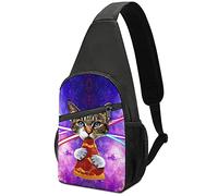 NLWQEKV Cute Space Pizza Cat Sling Bag Crossbody hombro viaje pecho mochila senderismo mochila para deportes compras trabajo