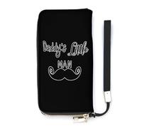 NLWQEKV Daddy'S Little Man - Cartera de Piel con Tarjetero Largo, Bolso de Mano Delgado para Mujer