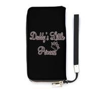 NLWQEKV Daddy'S Little Princess - Cartera de Piel con Tarjetero Largo, Bolso de Mano Delgado para Mujer