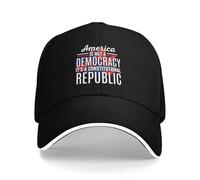 NLWQEKV Estados Unidos es una Democracia, es una república constitucional. Gorra Unisex Tipo sándwich, Estilo béisbol.