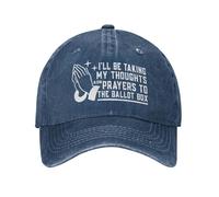 NLWQEKV Estaré Tomando mis Pensamientos y oraciones a la urna Sombrero para Mujer Sombrero de béisbol Sombrero gráfico