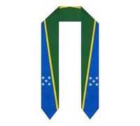 NLWQEKV Estola de graduación con la bandera del archipiélago, chal de graduación ligero de doble cara