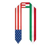 NLWQEKV Estola de graduación con la bandera húngara, chal de graduación ligero de doble cara