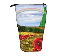 NLWQEKV Estuche de lápices de pie, portalápices telescópico, Campo de Amapolas, Estampado de Camino de Ladrillos Amarillos, Estuches de papelería, Bolsa de cosméticos de Maquillaje