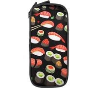 NLWQEKV Estuche para lápices de Gran Capacidad con Estampado de Sushi japonés Yummy, Estuche para lápices de Tela Oxford, Estuche para lápices Doble Grande